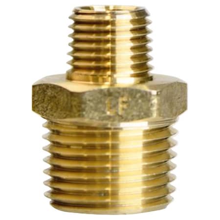 Homeplus+ ATC 1/2 in. MPT X 1/4 in. D MPT Brass Reducing Hex Nipple 6JC101010721017